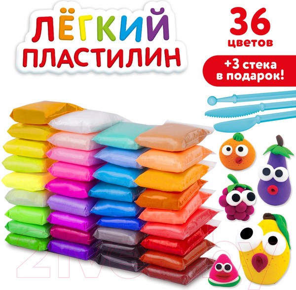 Изображение товара Пластилин легкий Юнландия 105907 (36цв)