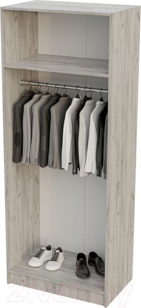 Изображение товара Шкаф Стендмебель Басса ШК-554 (дуб крафт белый/дуб крафт серый)