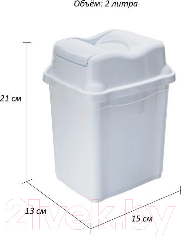 Изображение товара Мусорное ведро Эльфпласт Proff EP476 (2л, белый)