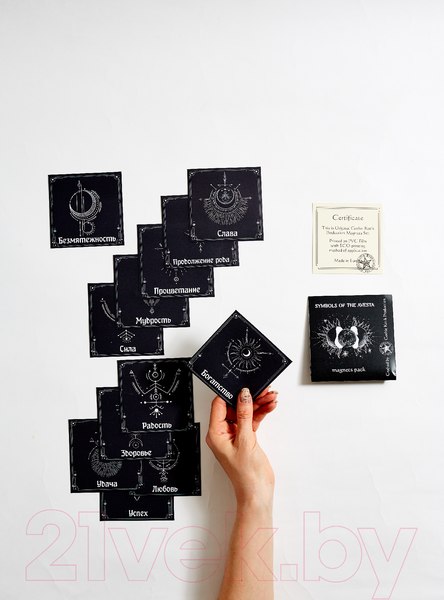 Изображение товара Набор магнитов декоративных Gothic Kotik Production Символы Авесты. Русская версия (12шт)