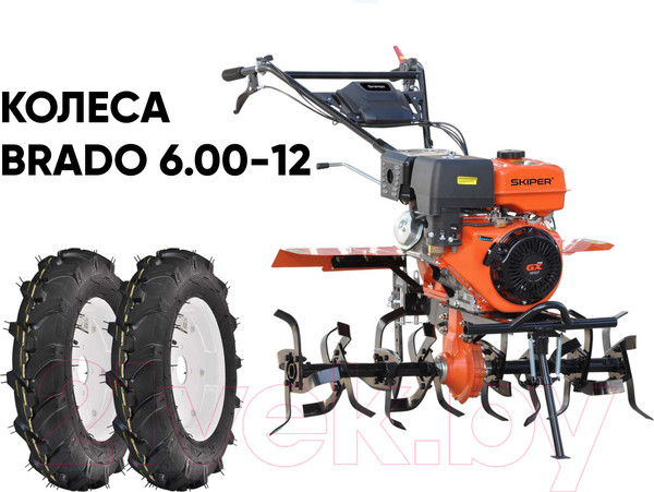 Изображение товара Мотокультиватор бензиновый Skiper SP-1600S + колеса 6.00-12 (комплект)