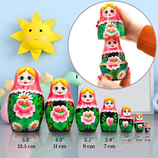 Изображение товара Матрешка сувенирная Брестская Фабрика Сувениров С нарисованным вручную цветок сакуры 7016