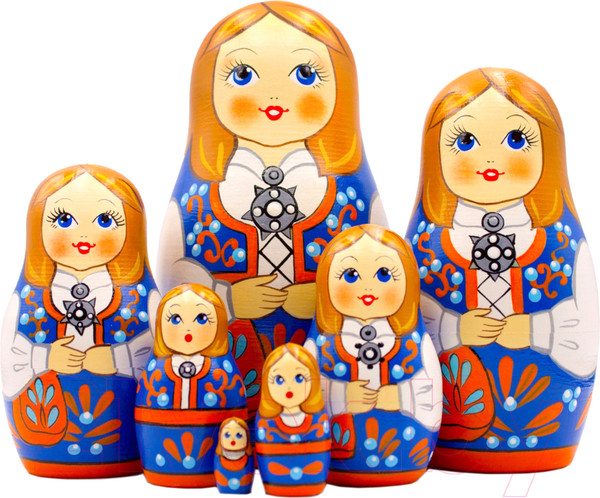 Изображение товара Матрешка сувенирная Брестская Фабрика Сувениров В национальном традиционном народном костюме бунад 7023