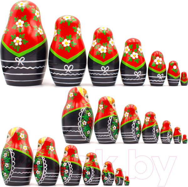 Изображение товара Матрешка сувенирная Брестская Фабрика Сувениров В сарафане с ветвями рябины и цветами ромашки 7026