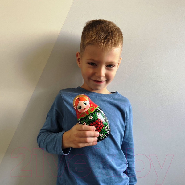 Изображение товара Матрешка сувенирная Брестская Фабрика Сувениров В сарафане с ветвями рябины и цветами ромашки 7026