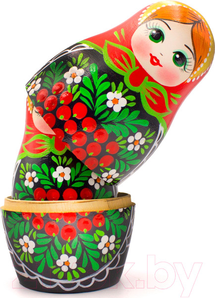 Изображение товара Матрешка сувенирная Брестская Фабрика Сувениров В сарафане с ветвями рябины и цветами ромашки 7026