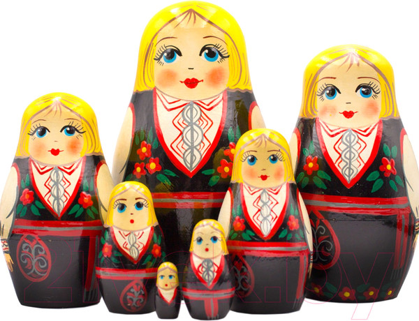 Изображение товара Матрешка сувенирная Брестская Фабрика Сувениров В традиционном норвежском народном костюме бунад 7030