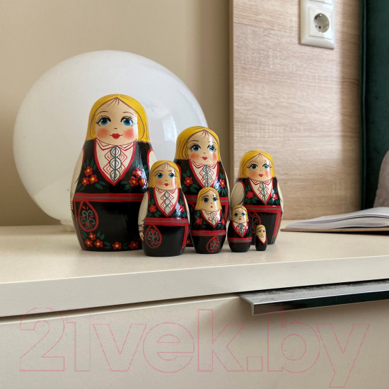 Изображение товара Матрешка сувенирная Брестская Фабрика Сувениров В традиционном норвежском народном костюме бунад 7030