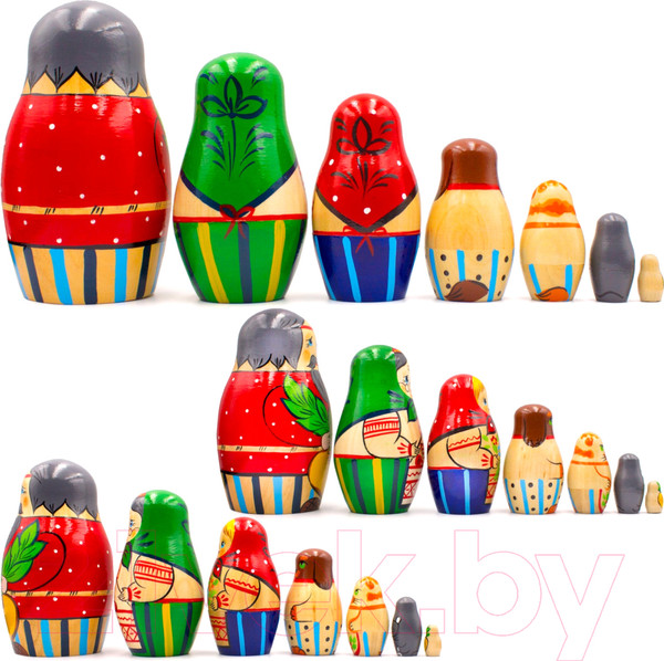 Изображение товара Матрешка сувенирная Брестская Фабрика Сувениров По мотивам русской народной сказки Репка 7101