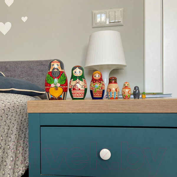 Изображение товара Матрешка сувенирная Брестская Фабрика Сувениров По мотивам русской народной сказки Репка 7101