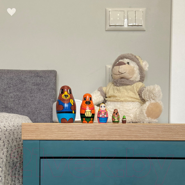 Изображение товара Матрешка сувенирная Брестская Фабрика Сувениров В виде персонажей из сказки Златовласка и три медведя 5153