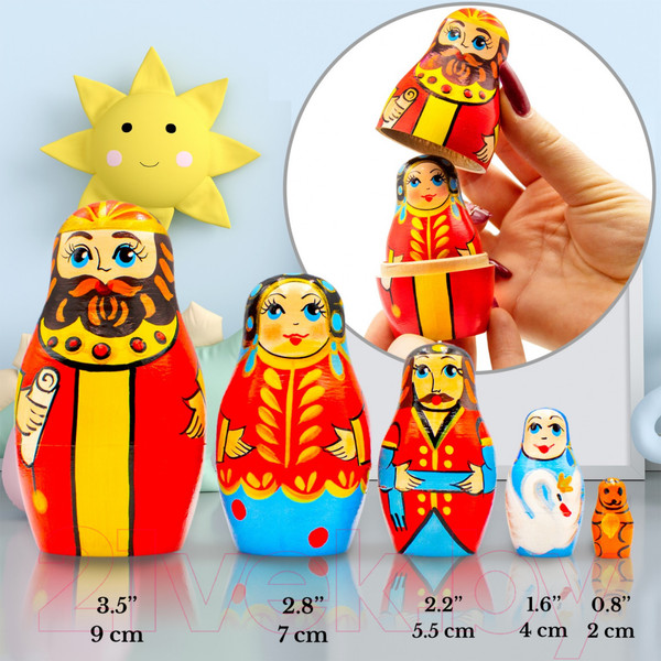 Изображение товара Матрешка сувенирная Брестская Фабрика Сувениров В виде персонажей из сказки о Царе Салтане 5160