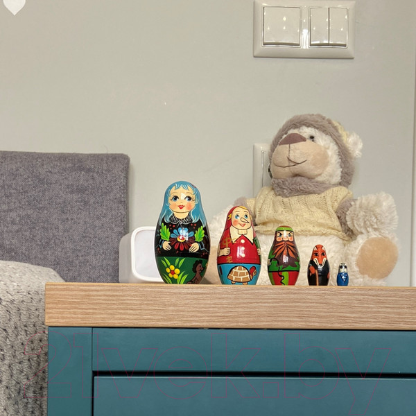 Изображение товара Матрешка сувенирная Брестская Фабрика Сувениров В виде персонажей из сказки Приключения Буратино 5161