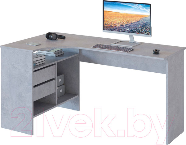 Изображение товара Компьютерный стол Сокол-Мебель СПМ-25 (левый, бетон)