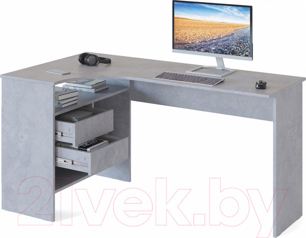Изображение товара Компьютерный стол Сокол-Мебель СПМ-25 (левый, бетон)