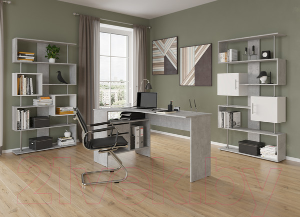 Изображение товара Компьютерный стол Сокол-Мебель СПМ-25 (левый, бетон)