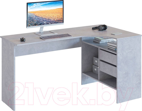 Изображение товара Компьютерный стол Сокол-Мебель СПМ-25 (правый, бетон)