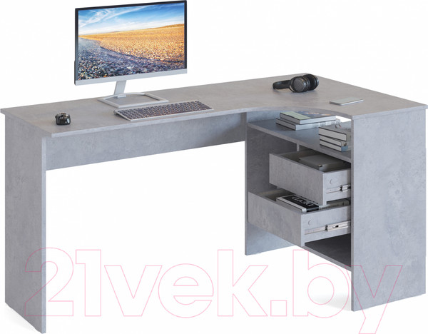 Изображение товара Компьютерный стол Сокол-Мебель СПМ-25 (правый, бетон)