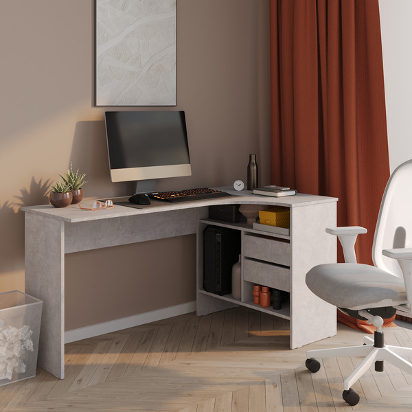 Изображение товара Компьютерный стол Сокол-Мебель СПМ-25 (правый, бетон)