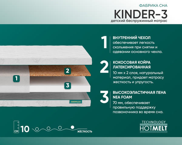 Изображение товара Детский матрас Фабрика сна Kinder-3 80x160