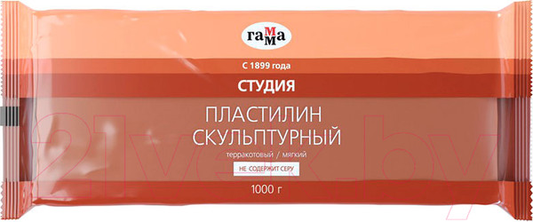 Изображение товара Пластилин скульптурный ГАММА Студия / 2.80.Е100.004.3 (1кг, терракотовый, мягкий)
