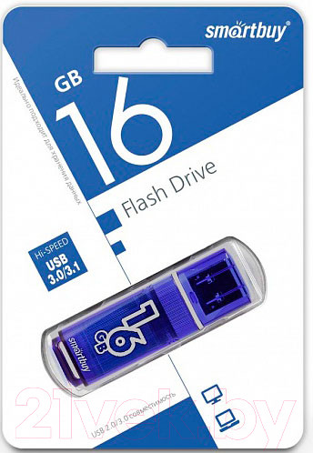 Изображение товара USB flash накопитель SmartBuy Glossy Series 16GB Blue (SB16GBGSi-B)