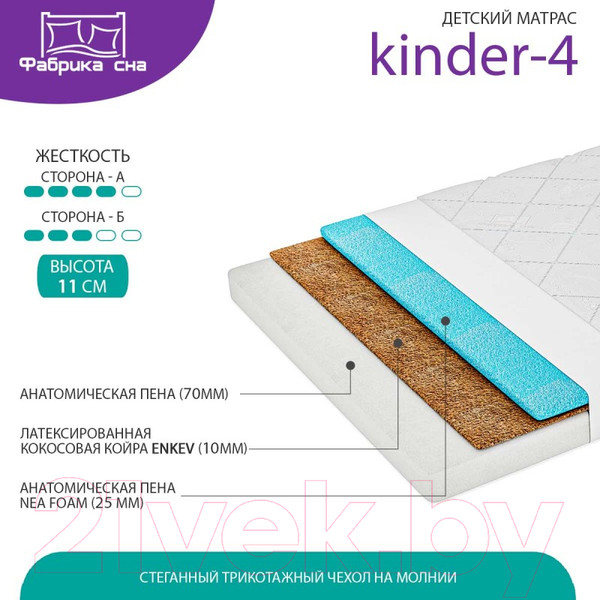 Изображение товара Матрас Фабрика сна Kinder-4 90x200