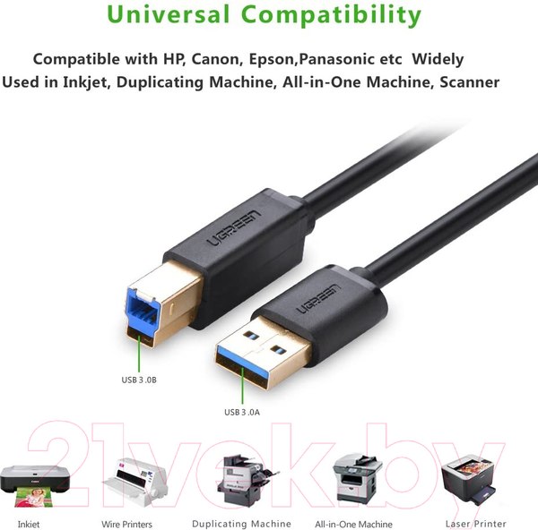 Изображение товара Кабель Ugreen US210 / 30753 (1м, черный)