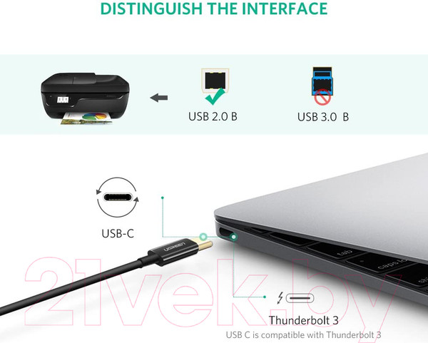 Изображение товара Кабель Ugreen US241 / 80811 (1м, черный)
