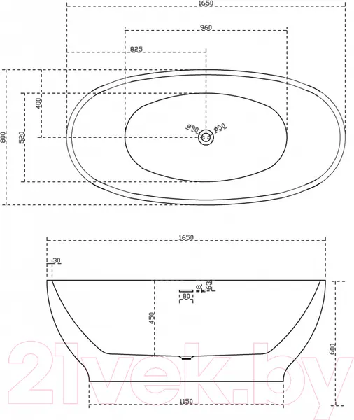 Изображение товара Ванна акриловая Abber AB9207MB