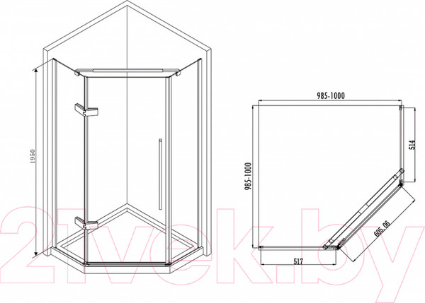 Изображение товара Душевой уголок Abber Ewiges Wasser AG05100