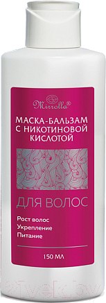 Изображение товара Маска для волос Mirrolla С никотиновой кислотой (150мл)