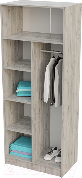 Изображение товара Шкаф Стендмебель Басса ШК-556 (дуб крафт белый/дуб крафт серый)