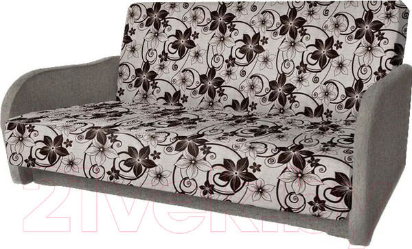 Изображение товара Диван Асмана Дачник-1 (рогожка цветок крупный коричневый/рогожка беж)