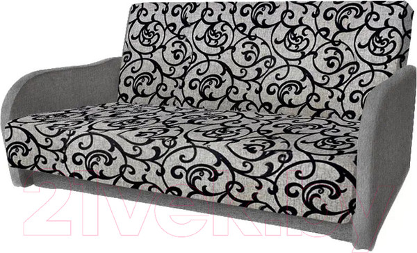 Изображение товара Диван Асмана Дачник-1 (рогожка завиток черный/рогожка серая)