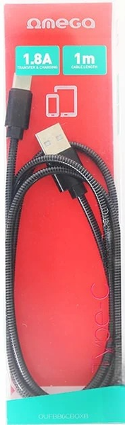 Изображение товара Кабель Omega Type-C-USB / OUFBB6CBOXB (1м, черный)