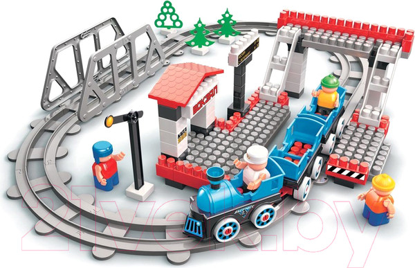 Изображение товара Конструктор Bauer Железная дорога. Испытательный полигон поездов с Блокменом / 926 (141эл)