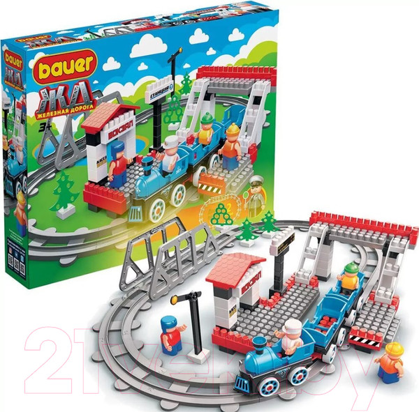 Изображение товара Конструктор Bauer Железная дорога. Испытательный полигон поездов с Блокменом / 926 (141эл)