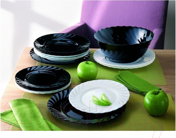 Изображение товара Набор тарелок Luminarc Trianon G8733 (19шт, черный/белый)