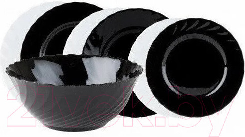 Изображение товара Набор тарелок Luminarc Trianon G8733 (19шт, черный/белый)