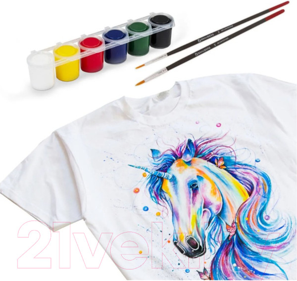 Изображение товара Акриловые краски Остров Сокровищ для ткани 191693 (6цв)