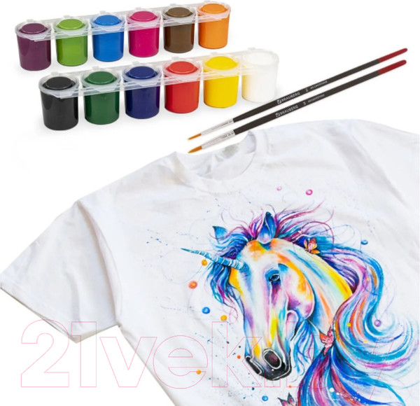 Изображение товара Акриловые краски Остров Сокровищ Для ткани / 191694 (12цв)