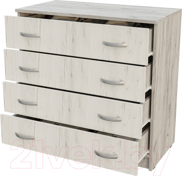 Изображение товара Комод Стендмебель Басса КМ-554-М (дуб крафт белый/дуб крафт серый)