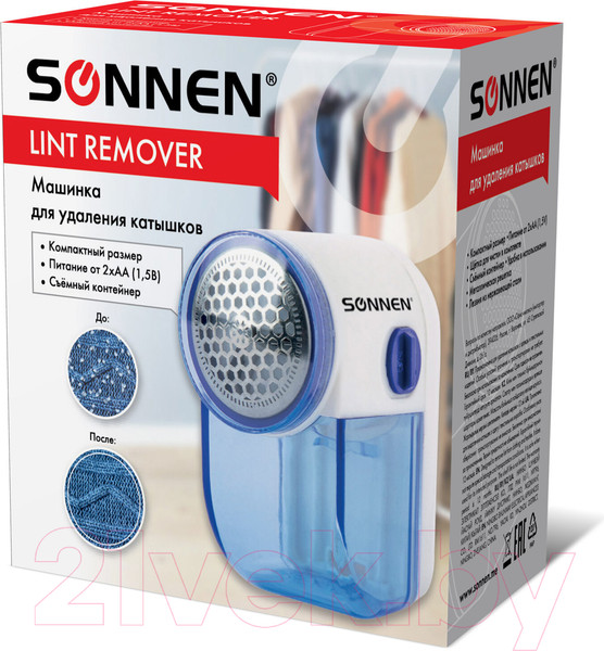 Изображение товара Машинка для удаления катышков Sonnen FS-8808 / 455464 (белый/синий)