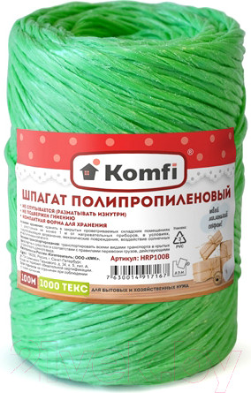 Изображение товара Шпагат хозяйственный Komfi HRP100G 1000текс (100м, зеленый)