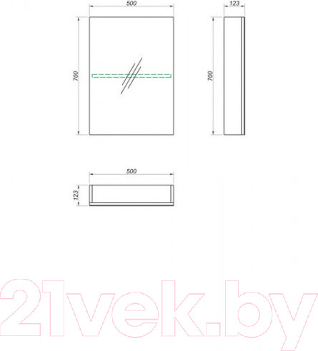 Изображение товара Шкаф с зеркалом для ванной Какса-А Hotel 50 / 004748