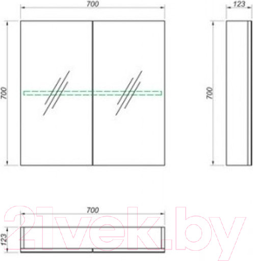 Изображение товара Шкаф с зеркалом для ванной Какса-А Hotel 70 / 004747