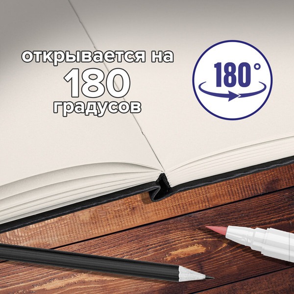Изображение товара Скетчбук Brauberg Art Classic / 113188 (черный, слоновая кость)