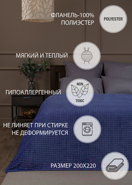 Изображение товара Плед TexRepublic FF FNJq BL1 2022 17-3923 / 14698 (синий)