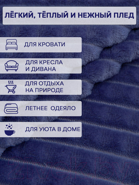 Изображение товара Плед TexRepublic FF FNJq BL1 2022 17-3923 / 14698 (синий)